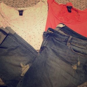Torrid shirts and jeans.